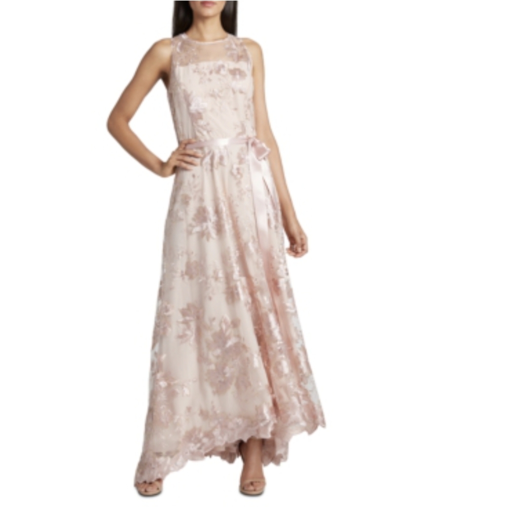 Tahari Embroidered  Gown